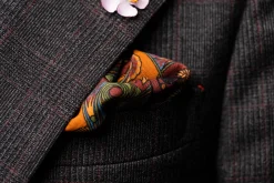 Brick Red Art Deco Egyptian Scarab Pocket Square