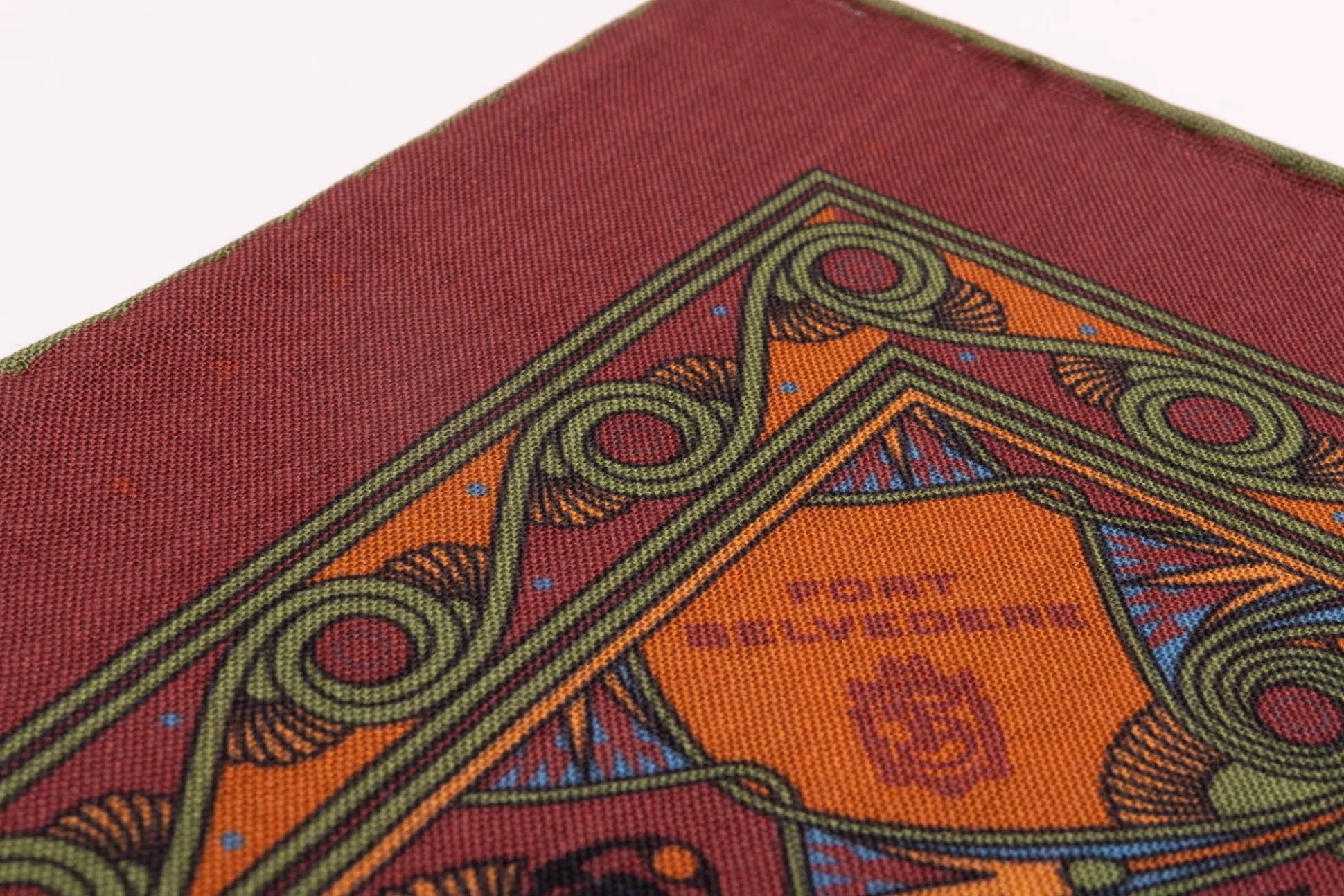 Brick Red Art Deco Egyptian Scarab Pocket Square