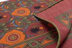 Brick Red Art Deco Egyptian Scarab Pocket Square