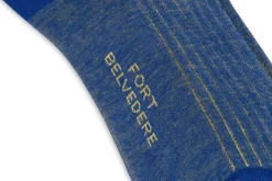 Bright Blue & Yellow Shadow Stripe Lightweight Cotton Socks