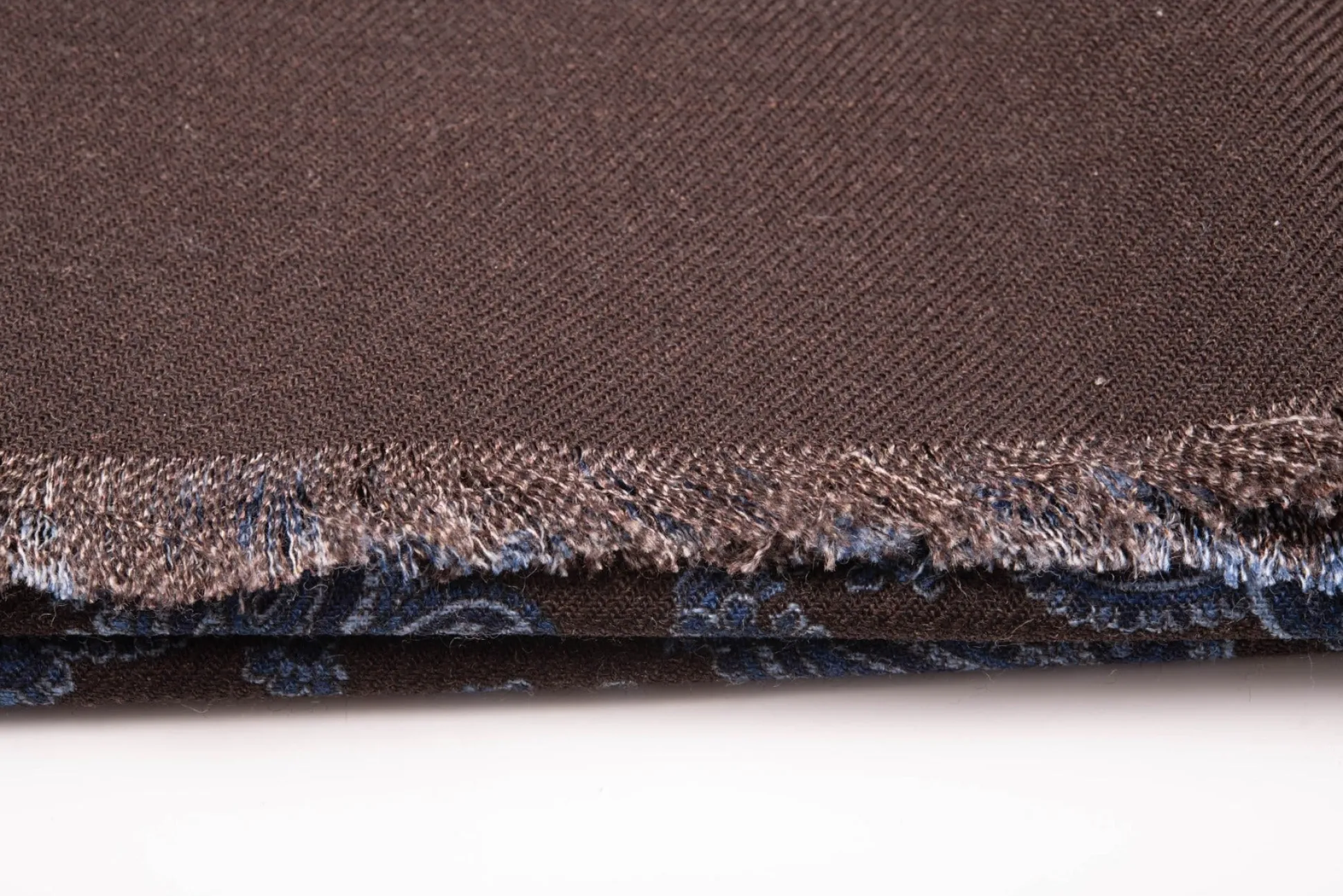 Bronze-Blue Paisley & Diamond Double Sided Scarf