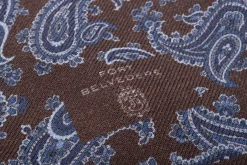 Bronze-Blue Paisley & Diamond Double Sided Scarf