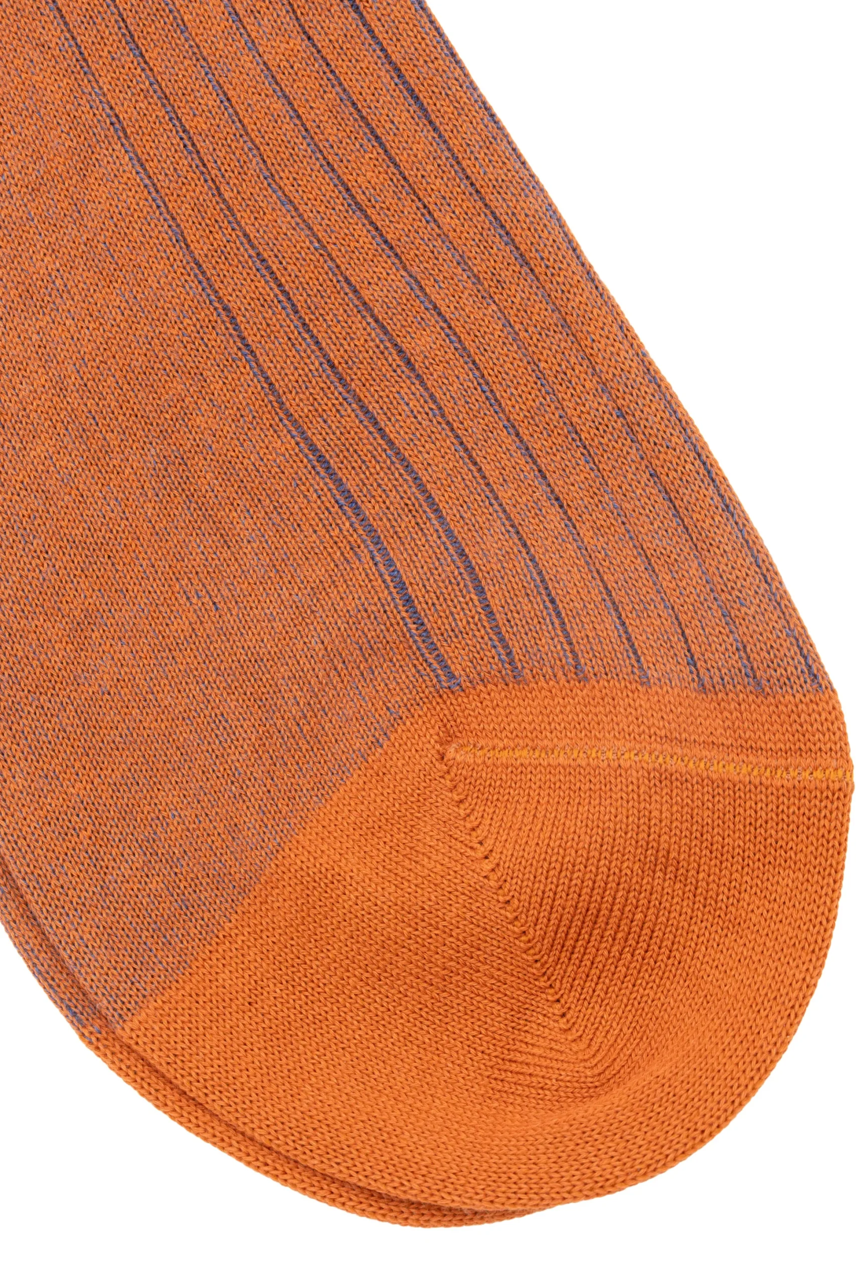 Bronze & Blue Shadow Stripe Midweight Cotton Socks