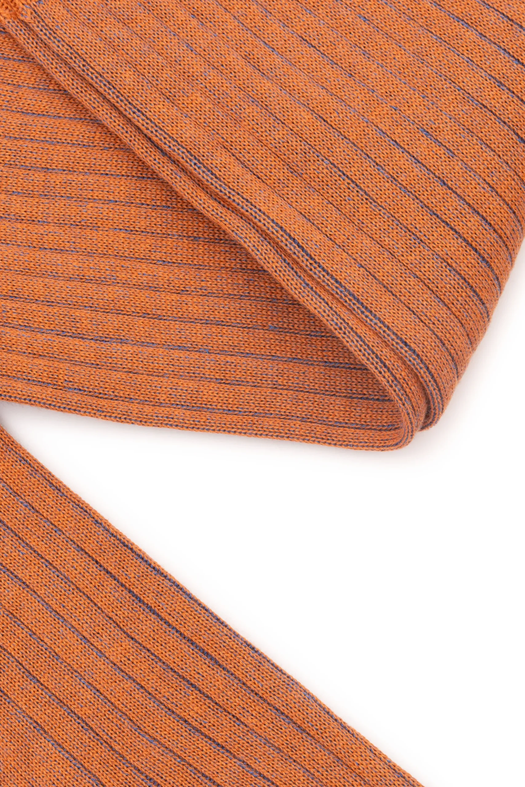 Bronze & Blue Shadow Stripe Midweight Cotton Socks