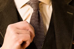 Brown & Beige Two-Tone Silk Knit Tie