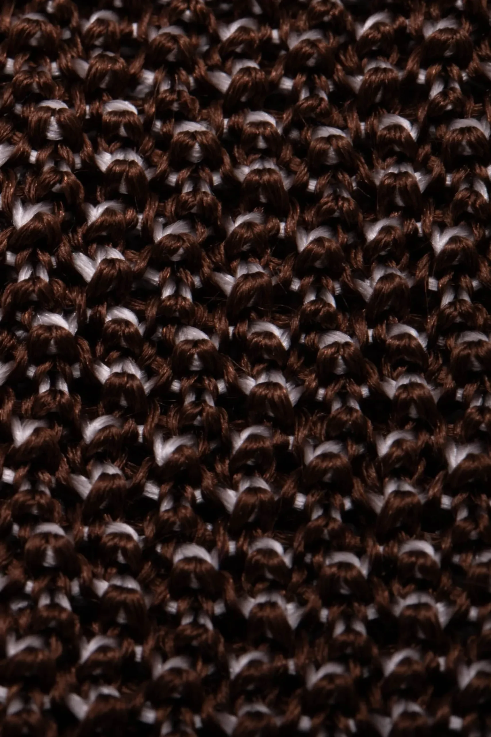 Brown & Beige Two-Tone Silk Knit Tie
