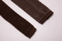 Brown & Beige Two-Tone Silk Knit Tie