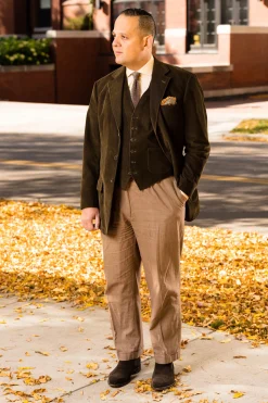 Brown & Beige Two-Tone Silk Knit Tie