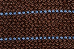 Brown & Blue Striped Silk Knit Tie