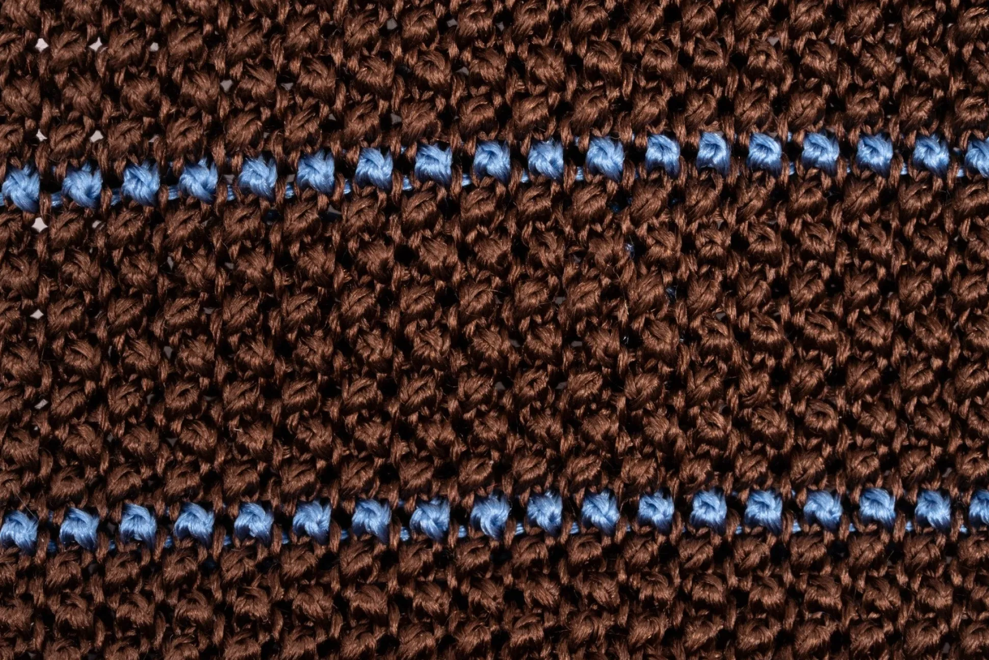 Brown & Blue Striped Silk Knit Tie