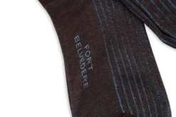 Brown & Bright Blue Shadow Stripe Lightweight Cotton Socks
