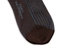 Brown & Bright Blue Shadow Stripe Lightweight Cotton Socks