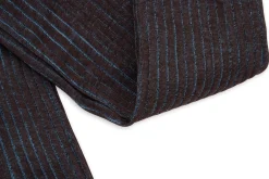Brown & Bright Blue Shadow Stripe Lightweight Cotton Socks
