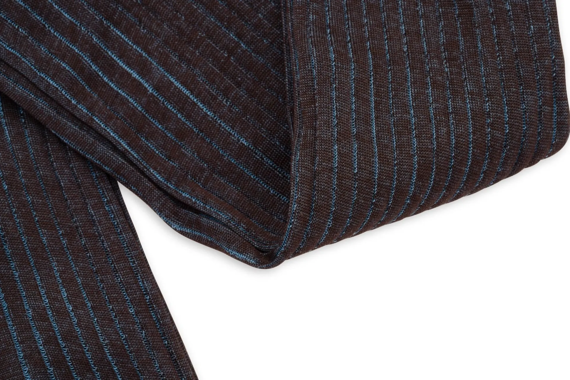 Brown & Bright Blue Shadow Stripe Lightweight Cotton Socks