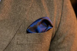Brown Diamond & Paisley Madder Silk Pocket Square
