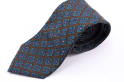 Brown Diamond Wool Challis Tie