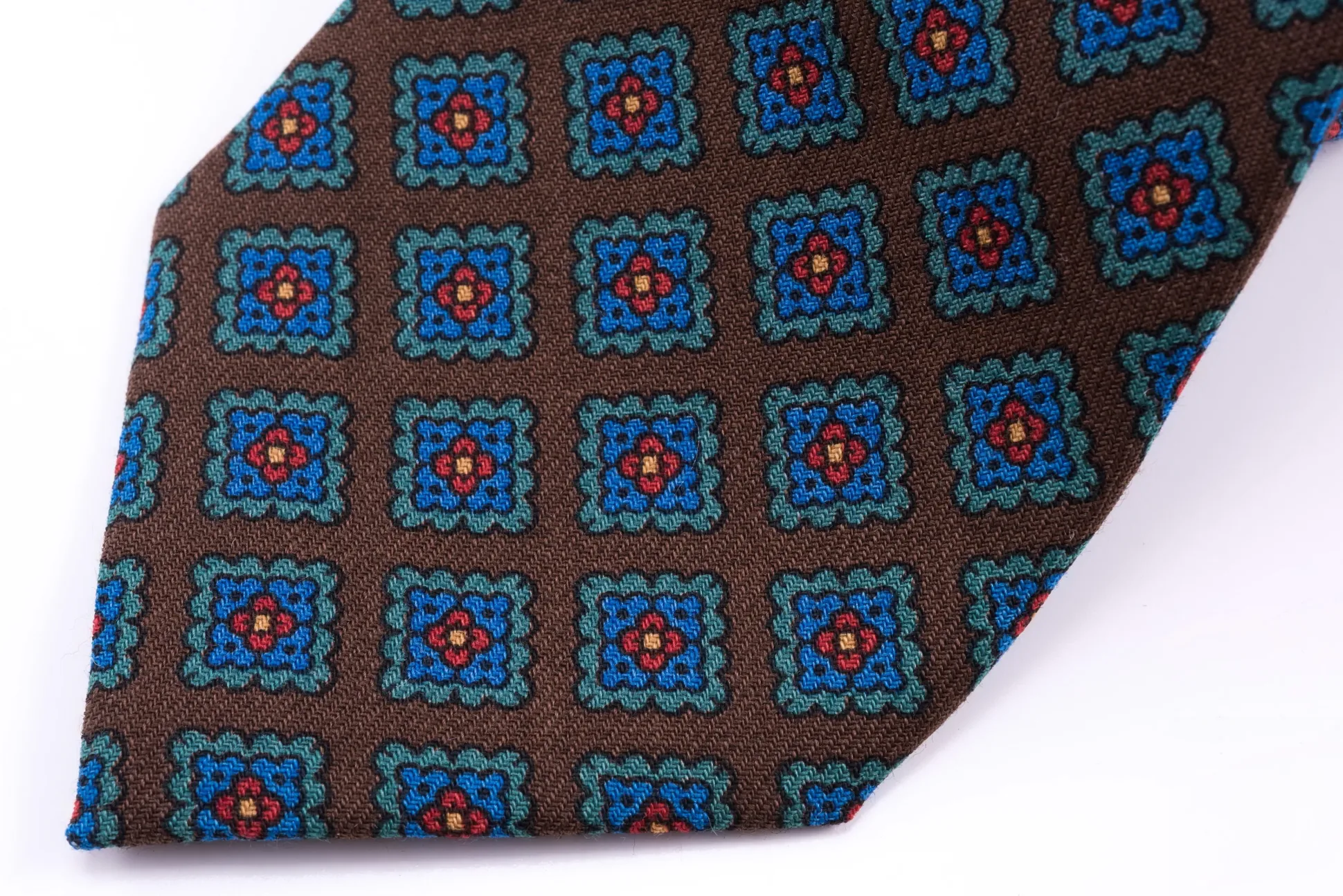 Brown Diamond Wool Challis Tie