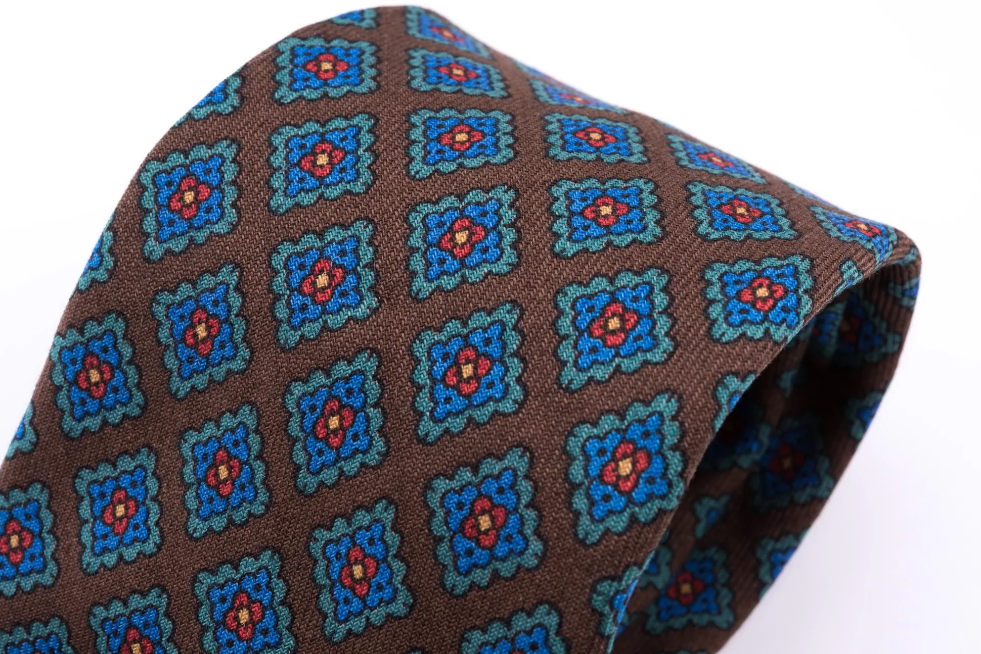 Brown Diamond Wool Challis Tie