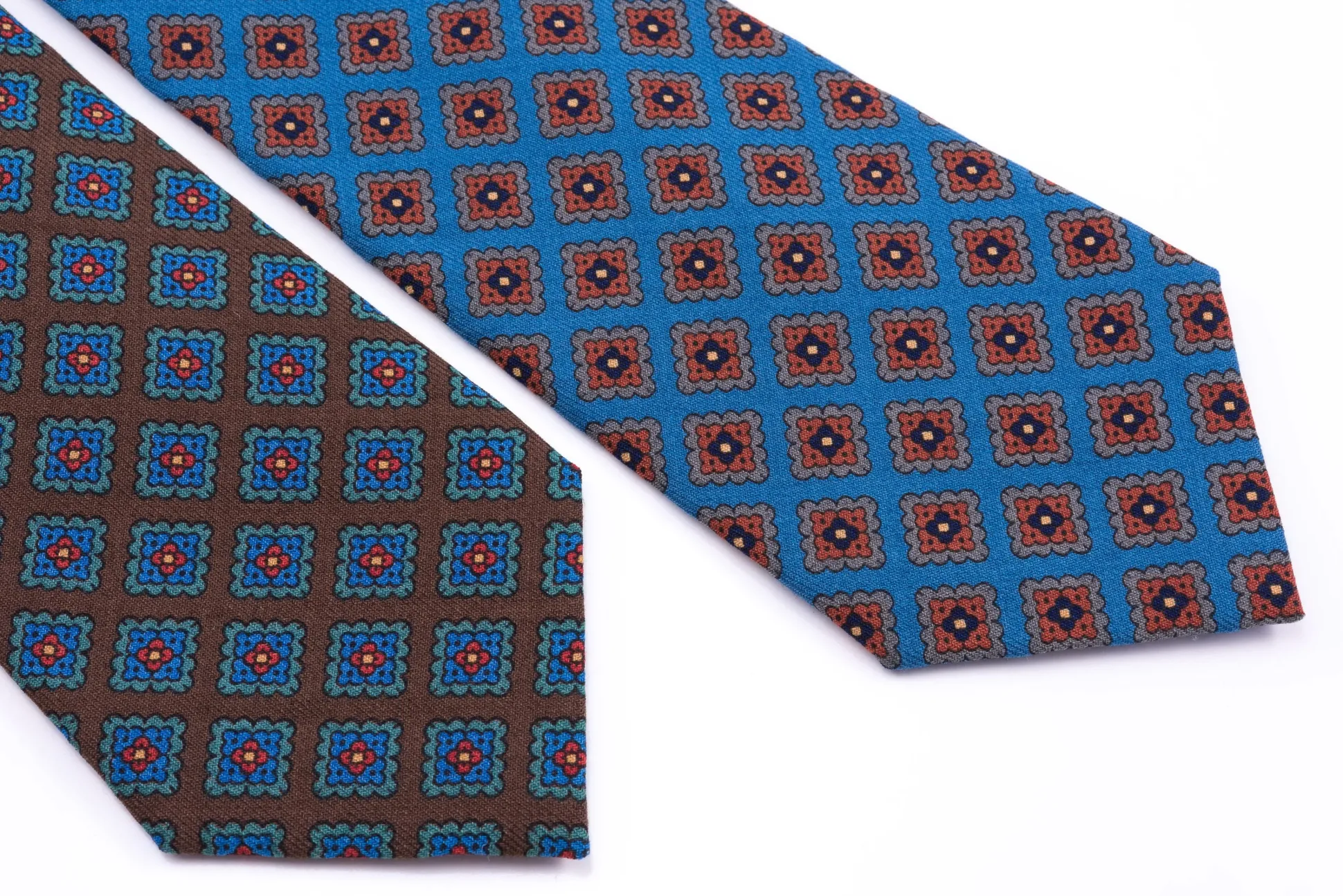 Brown Diamond Wool Challis Tie