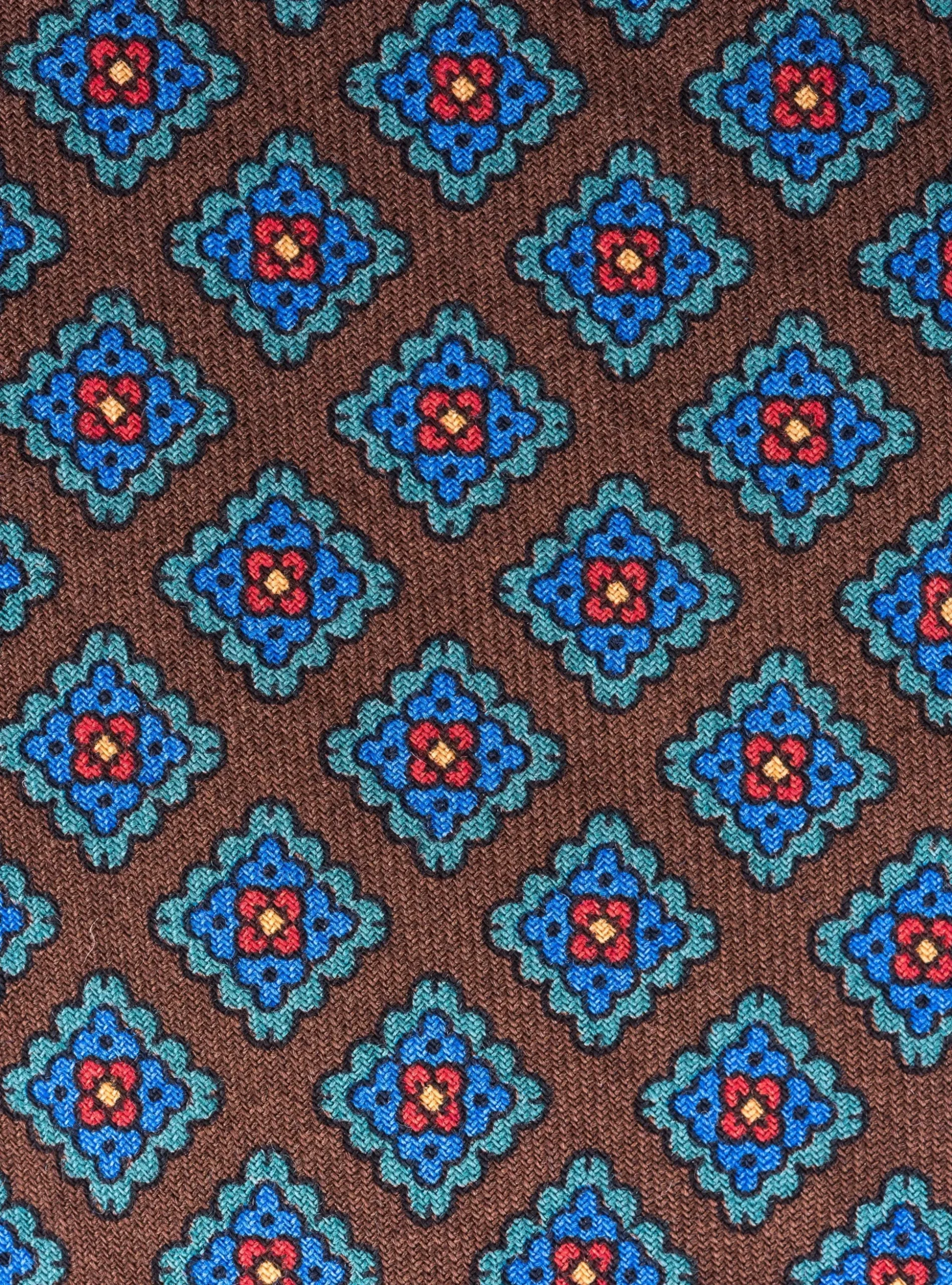 Brown Diamond Wool Challis Tie