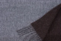 Brown & Gray Double Sided Alpaca Scarf