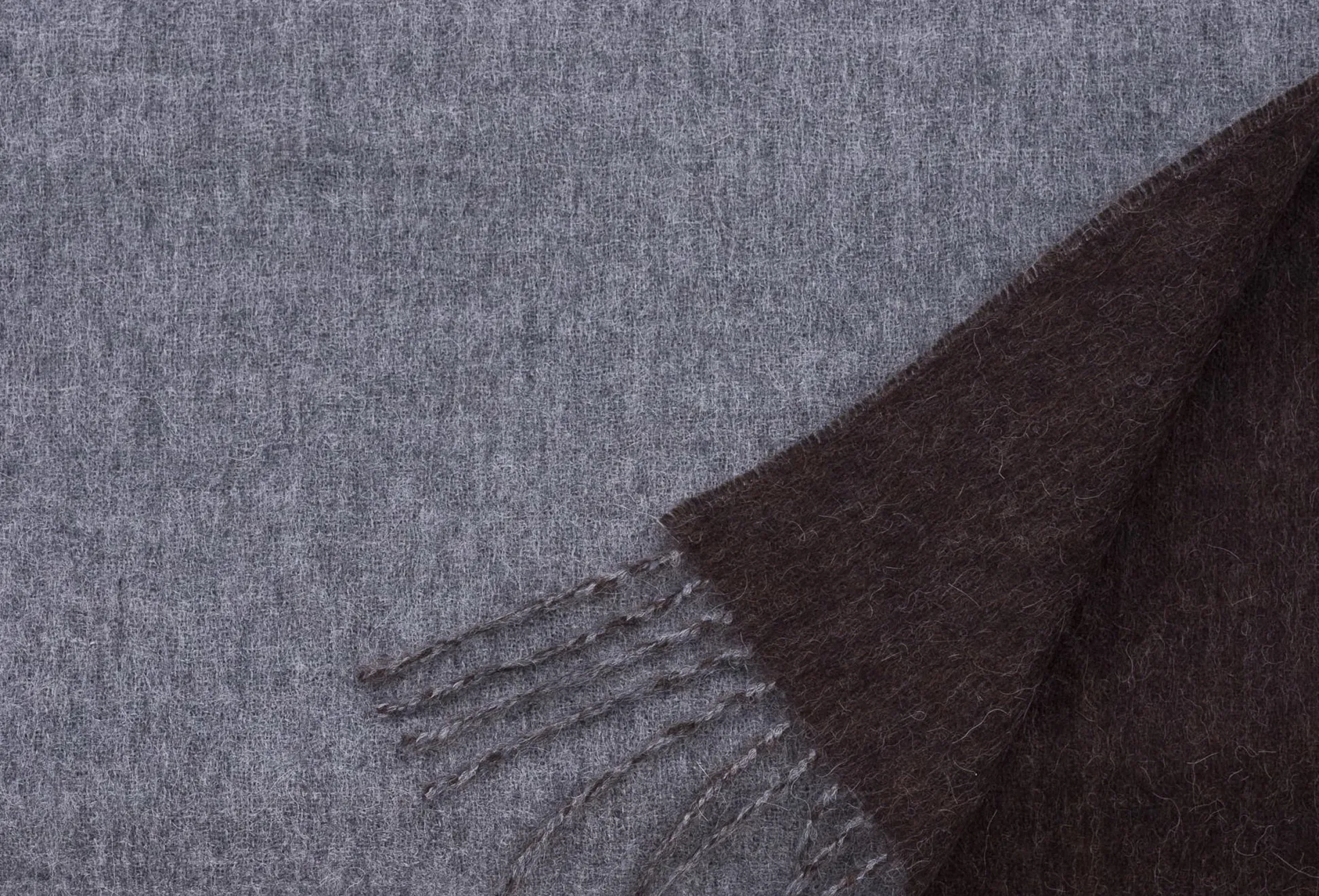 Brown & Gray Double Sided Alpaca Scarf