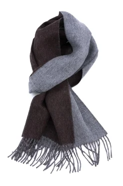 Brown & Gray Double Sided Alpaca Scarf