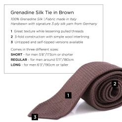 Brown Grenadine Silk Tie