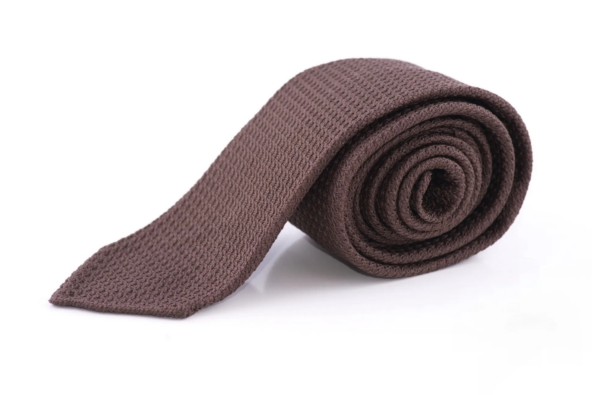 Brown Grenadine Silk Tie