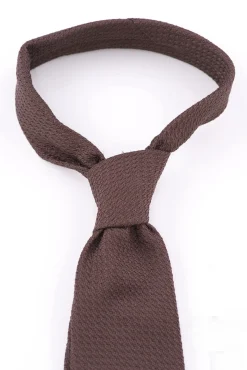 Brown Grenadine Silk Tie