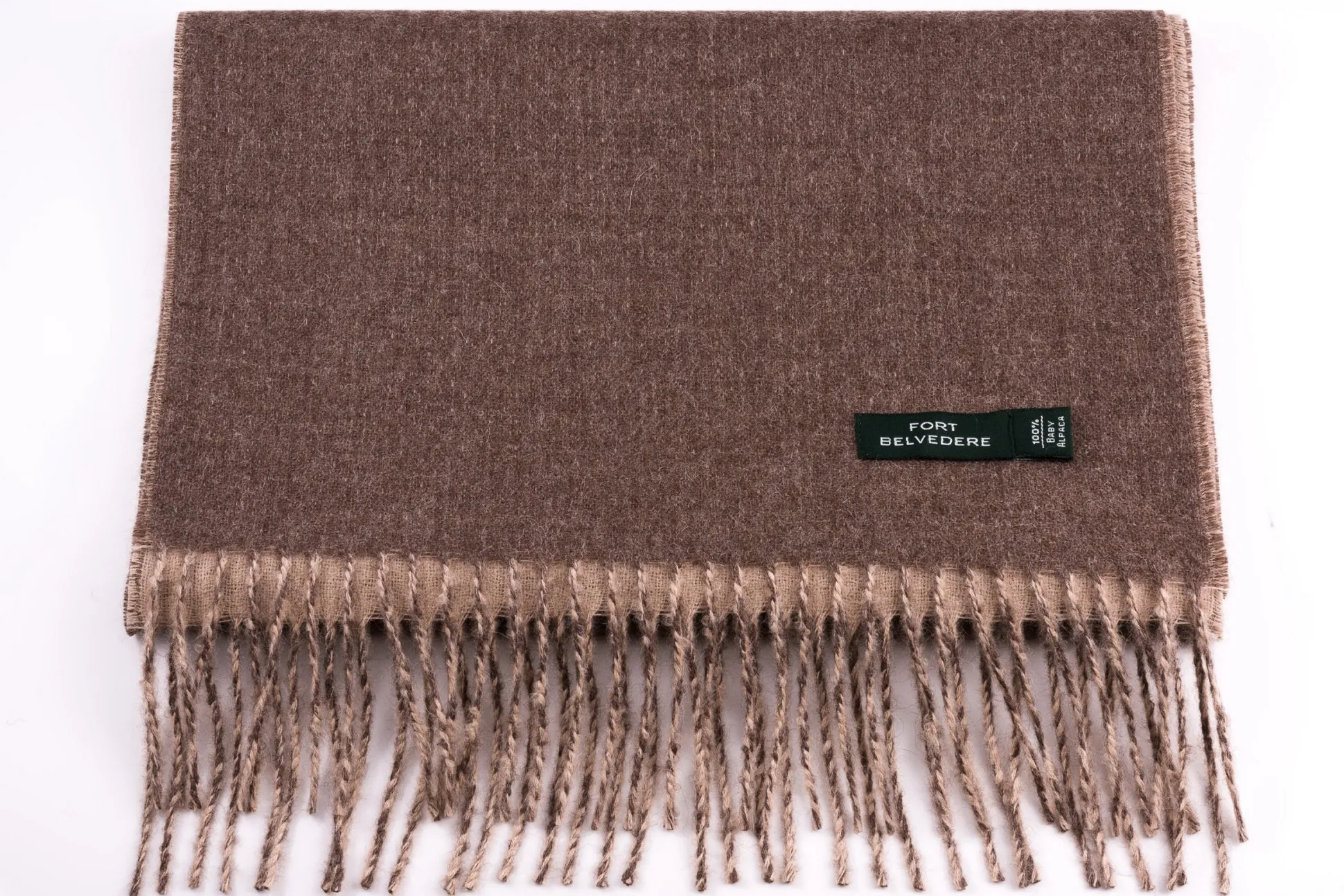 Brown & Oatmeal Double Sided Alpaca Scarf