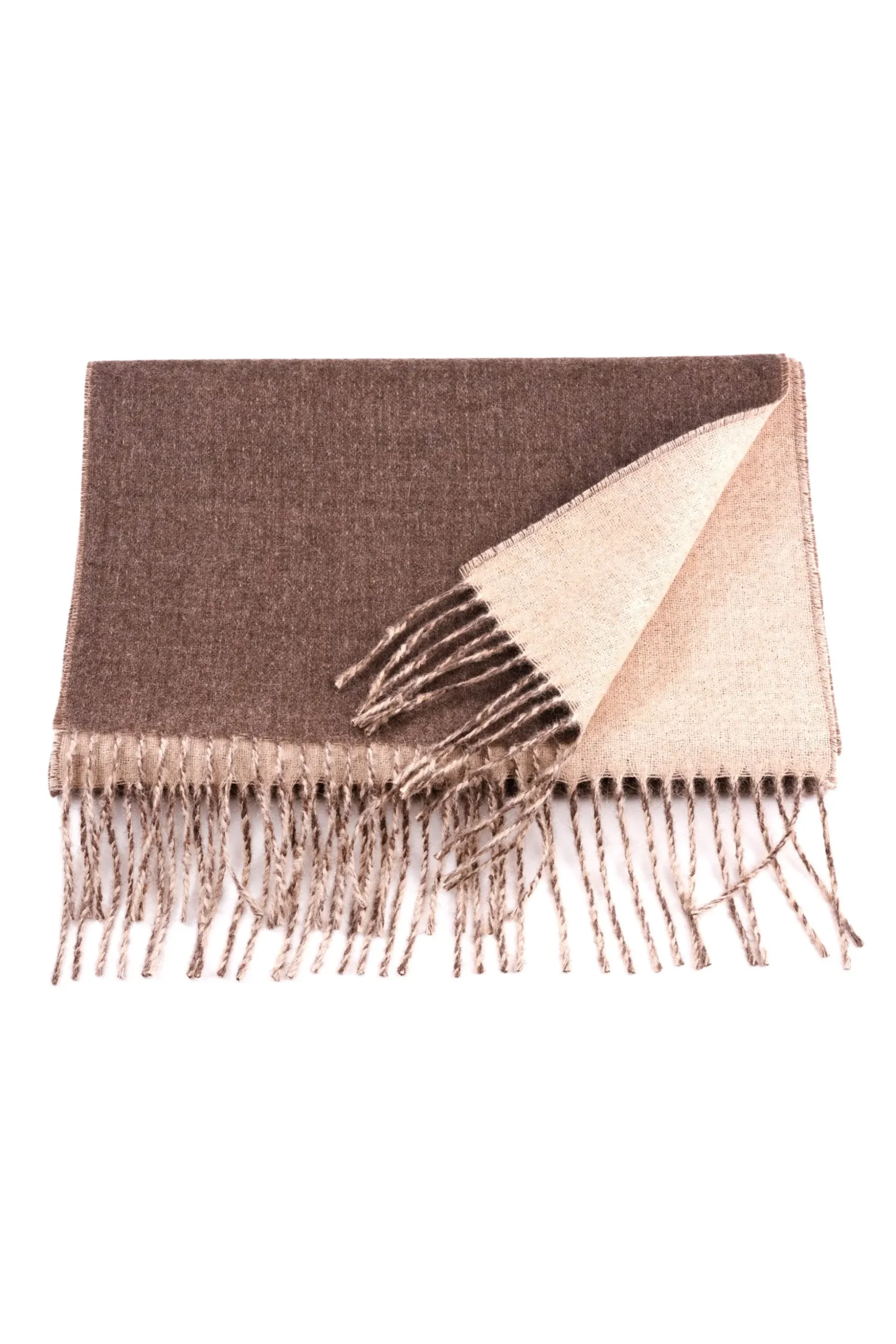 Brown & Oatmeal Double Sided Alpaca Scarf