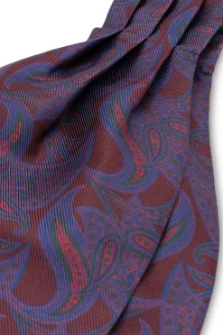 Brown Paisley Silk Ascot