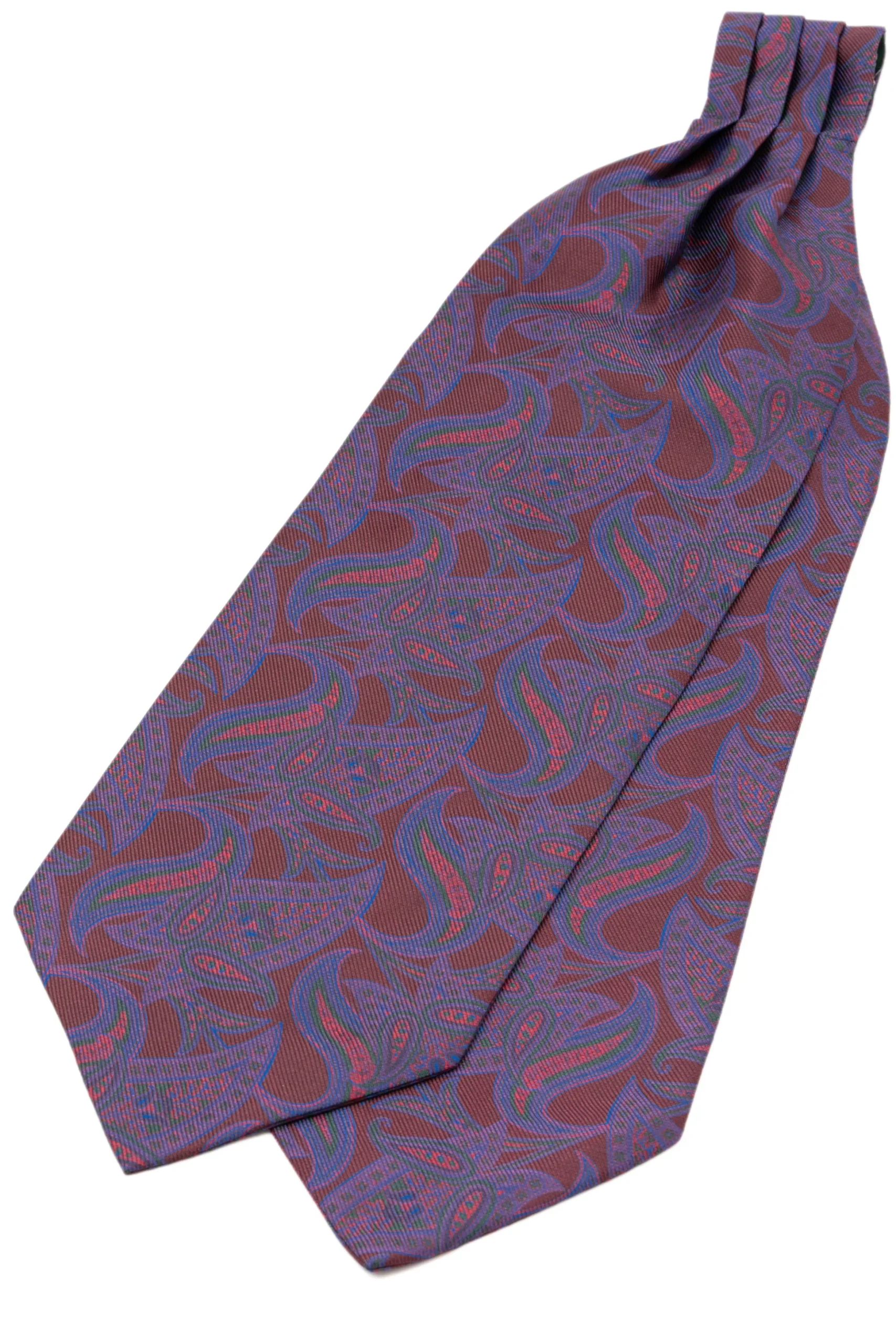 Brown Paisley Silk Ascot