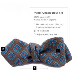 Brown Wool Challis Bow Tie