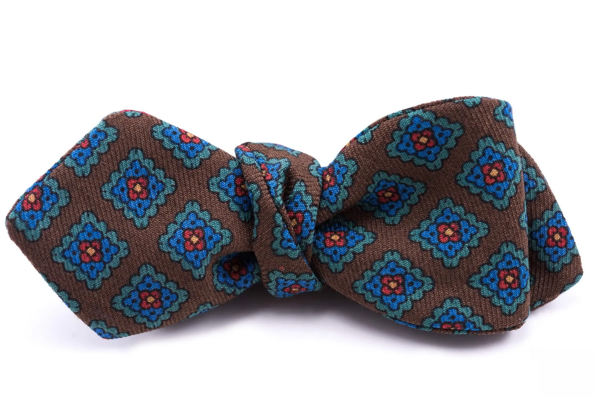 Brown Wool Challis Bow Tie
