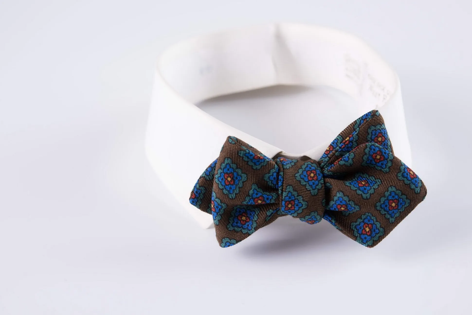 Brown Wool Challis Bow Tie