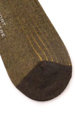 Brown & Yellow Shadow Stripe Midweight Cotton Socks
