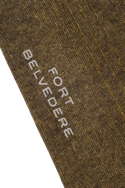 Brown & Yellow Shadow Stripe Midweight Cotton Socks
