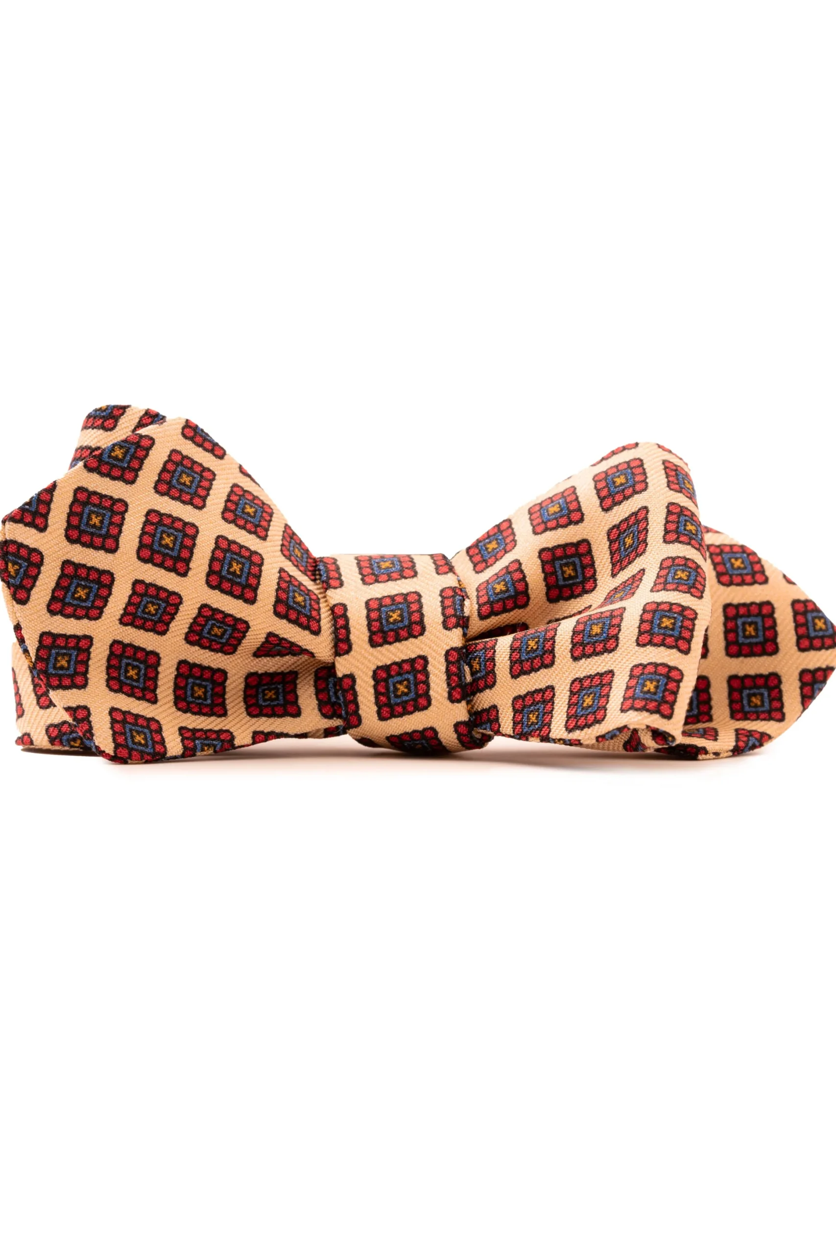 Buff Diamond Madder Silk Bow Tie