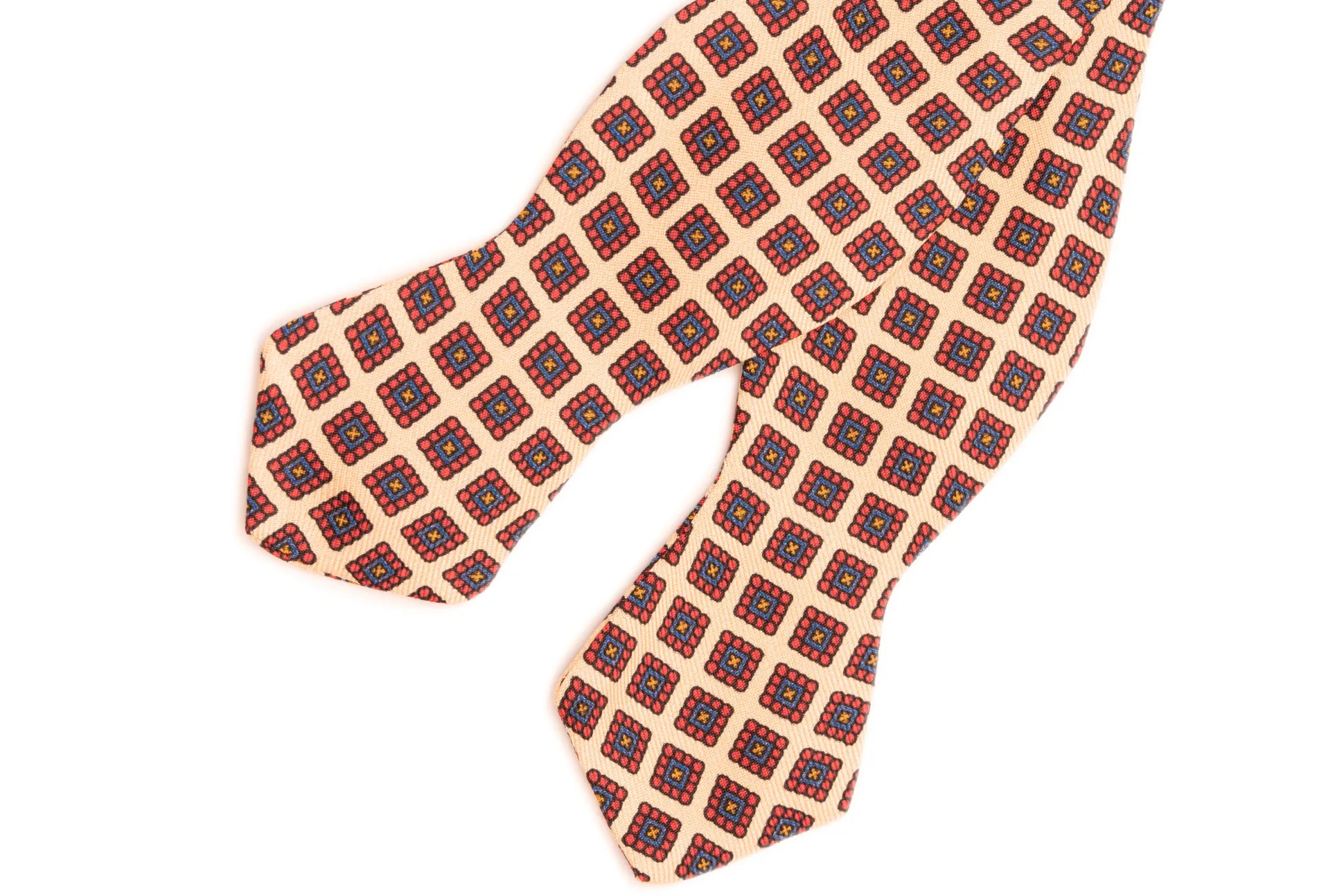 Buff Diamond Madder Silk Bow Tie