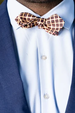 Buff Diamond Madder Silk Bow Tie