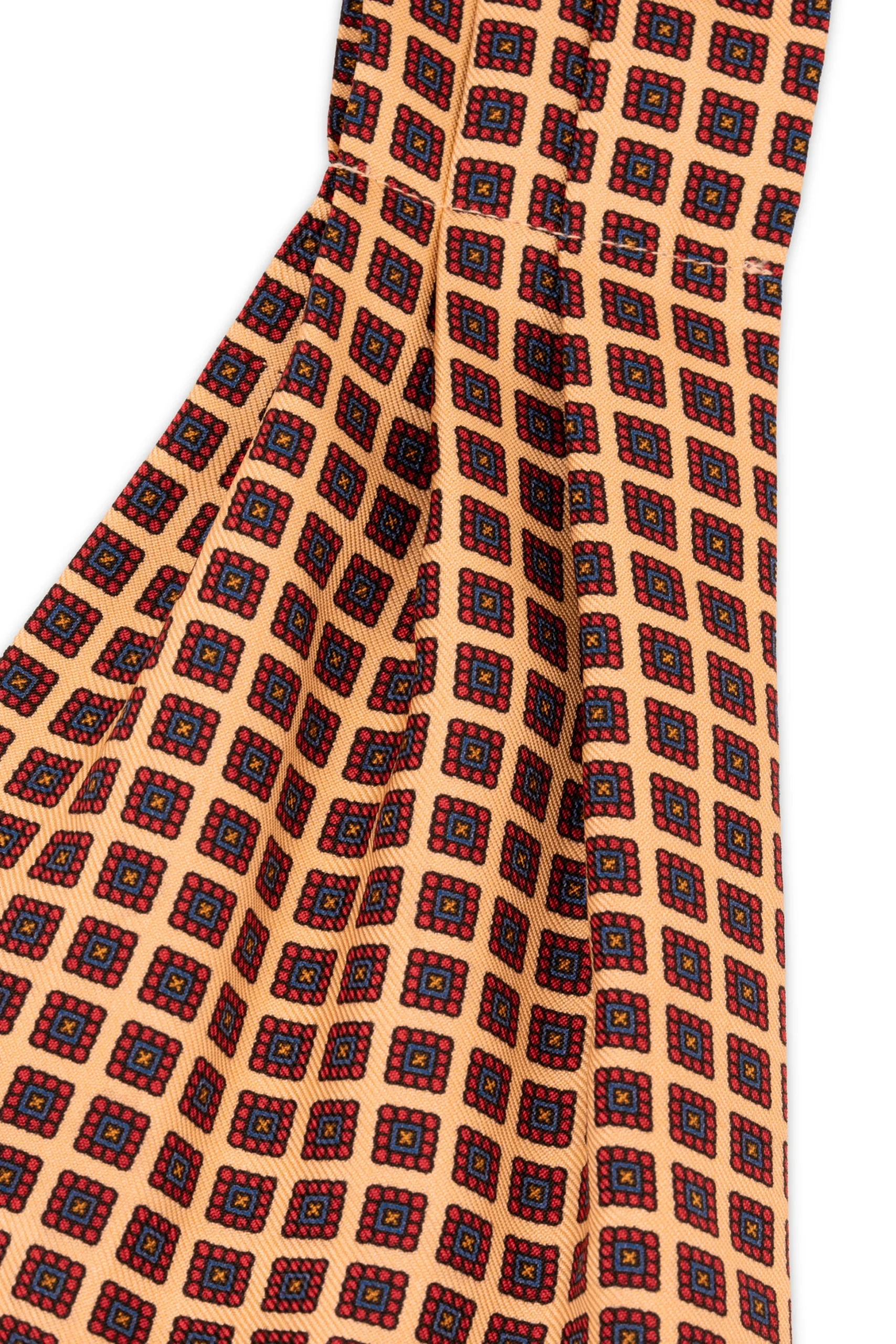 Buff Micropattern Madder Silk Ascot