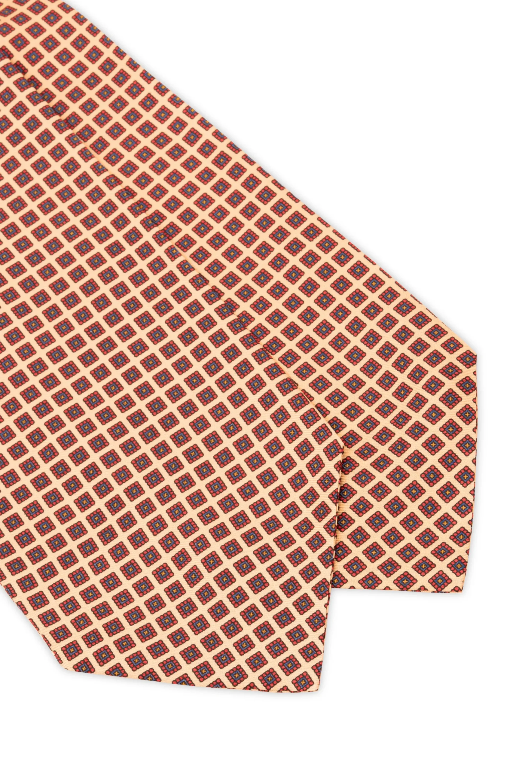 Buff Micropattern Madder Silk Ascot