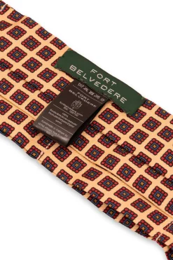 Buff Micropattern Madder Silk Ascot