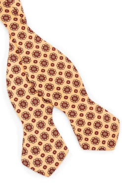 Buff & Red Micropattern Madder Silk Bow Tie