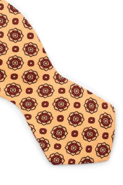Buff & Red Micropattern Madder Silk Bow Tie