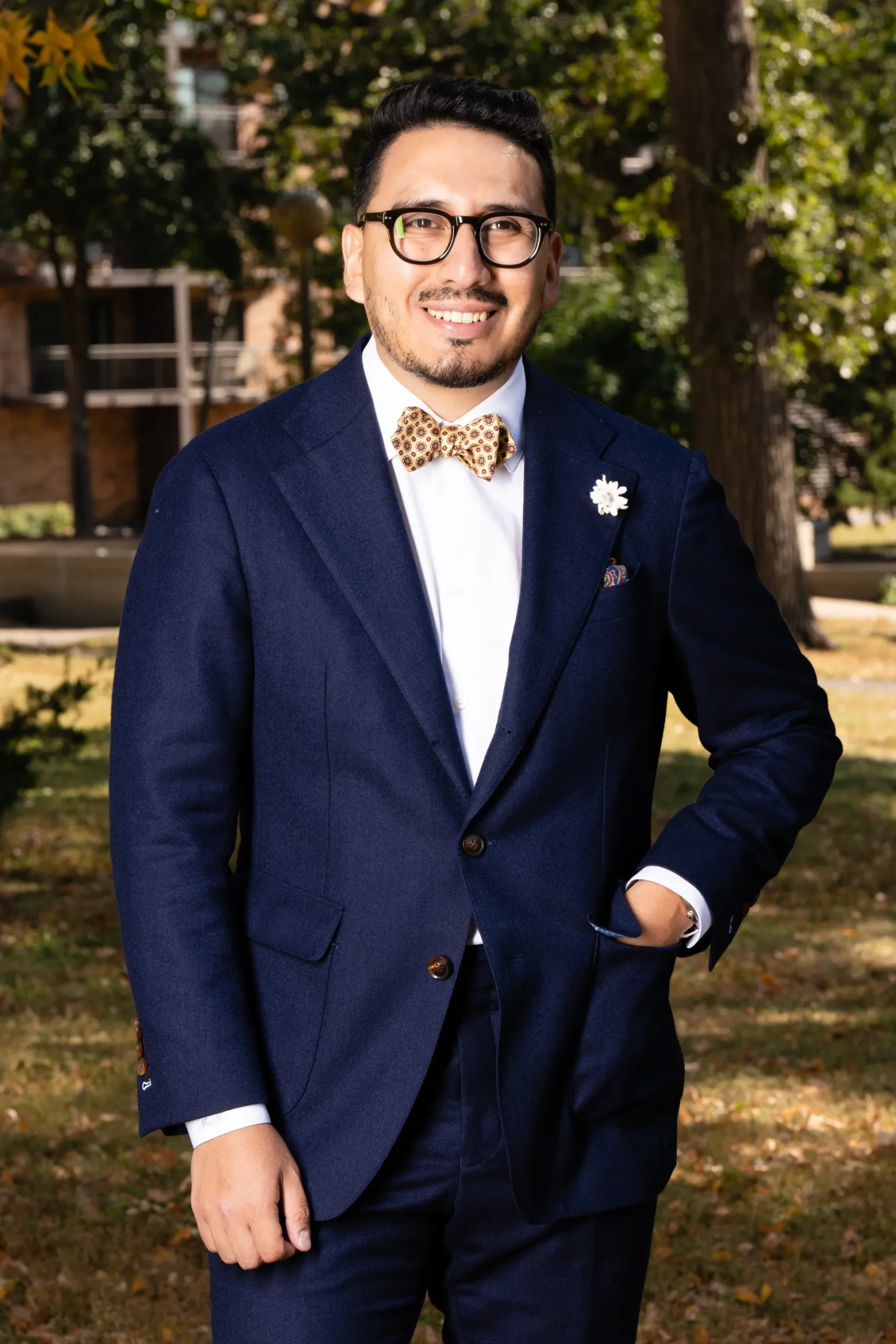Buff & Red Micropattern Madder Silk Bow Tie