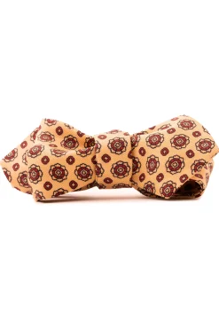 Buff & Red Micropattern Madder Silk Bow Tie