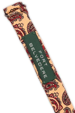 Buff & Red Paisley Madder Silk Bow Tie